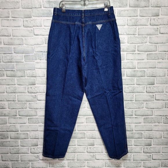 Vintage 80s Palmettos Womens 34X30 Dark Wash Denim High Waist Mom Jeans - Picture 3 of 9